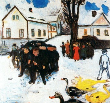 エドヴァルド・ムンク Painting - 村の通り 1906年 エドヴァルド・ムンク